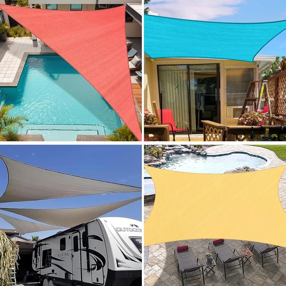 16'x20' Sun Shade Sail Rectangle Outdoor UV Block Square Canopy Sunshade Cover for Backyard Porch Pergola Deck Garden Patio, Tur