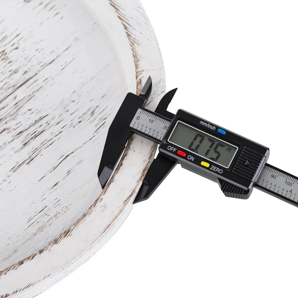 rustic wooden tray candle holder - round wood decorative pillar candle tray for coffee table farmhouse kitchen countertop organ