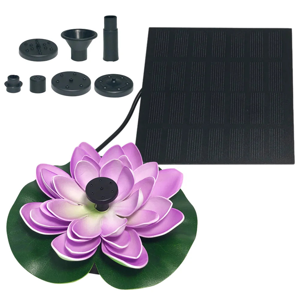 Lotus Shape Pond Decoration Life Up To 20000 Hours Solar Powered Floating Garden Fountain Bird Bath Fountains for Decore Garden
