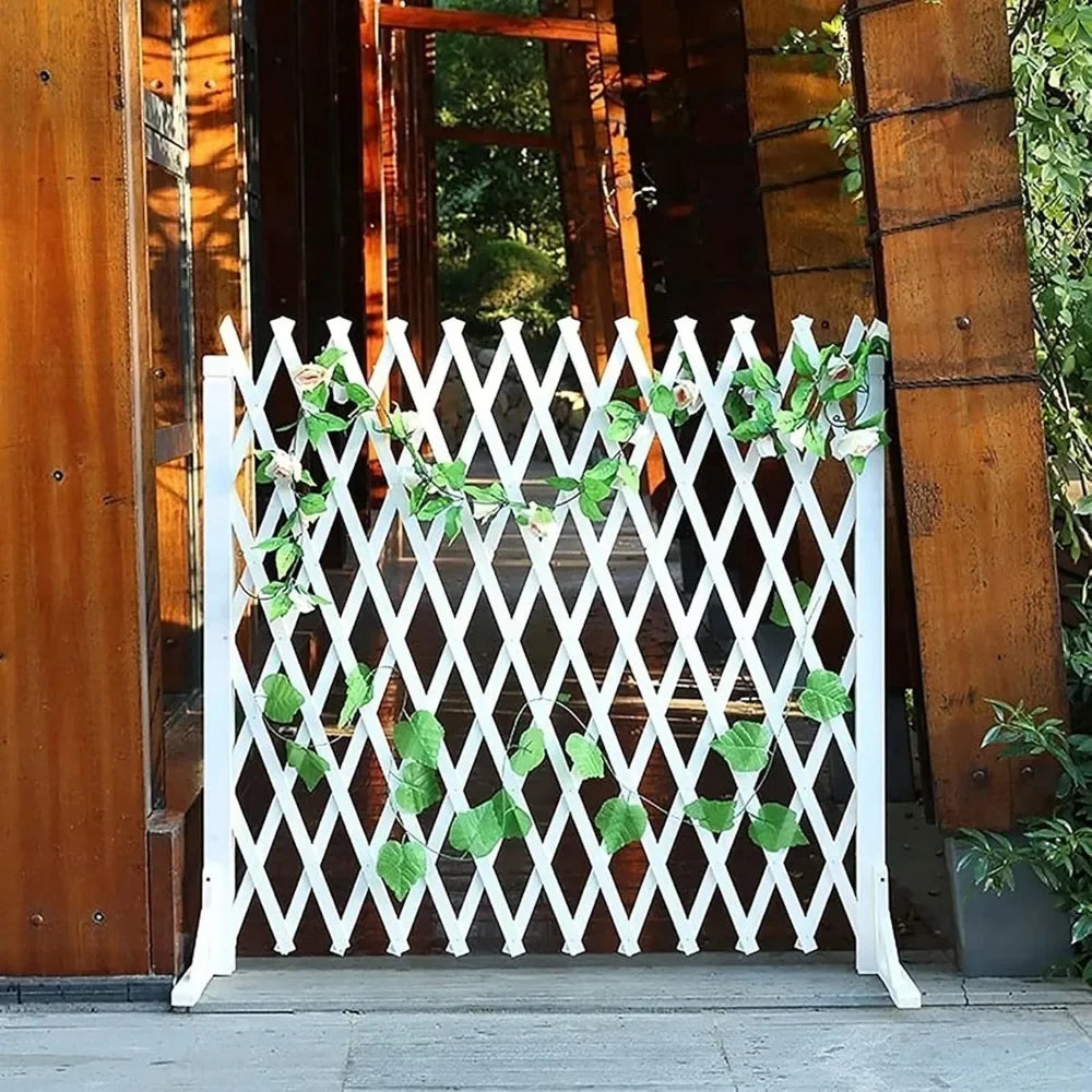 Expandable Mobile Barricade – Christmas Fencing Divider Gate, Wooden Decorative Screen Trellis Style for Living Room, Party Spa