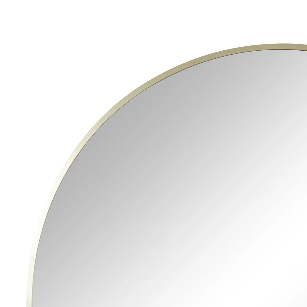 Arch Metal Wall Mirror 24x34 Gold Finish Vertical Display Stylish Home Décor Wall-Mountable Hangers Included Decorative Accent