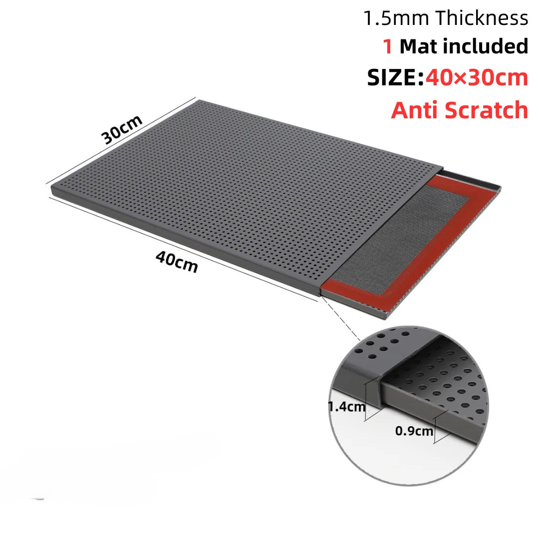 Puff Pastry Baking Tray Mille Feuille Rectangular Pastry molds Baking Pan Perforated Baking Pan Dish Oven Tray Bread With Hole
