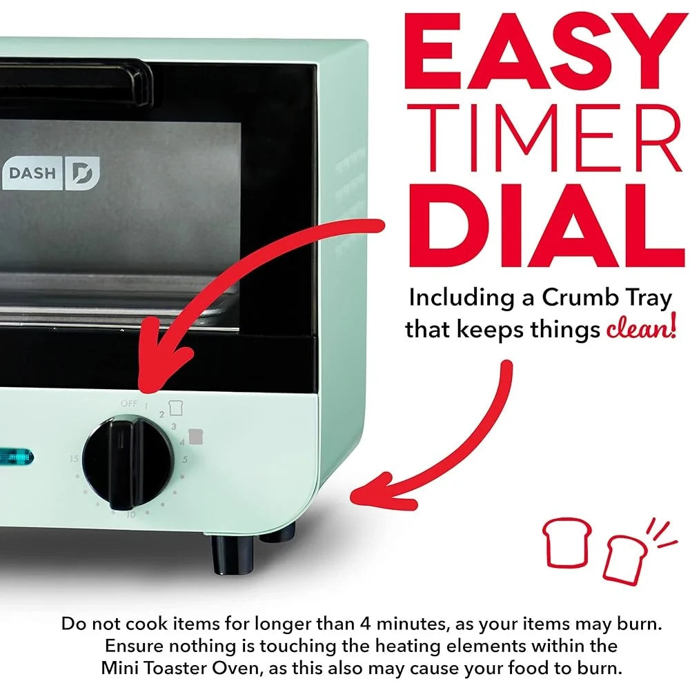 Mini Toaster Oven Cooker Toast Bagels Pizza Cookies with Timer Control Easy Clean Auto Shut Off Perfect Gift Home
