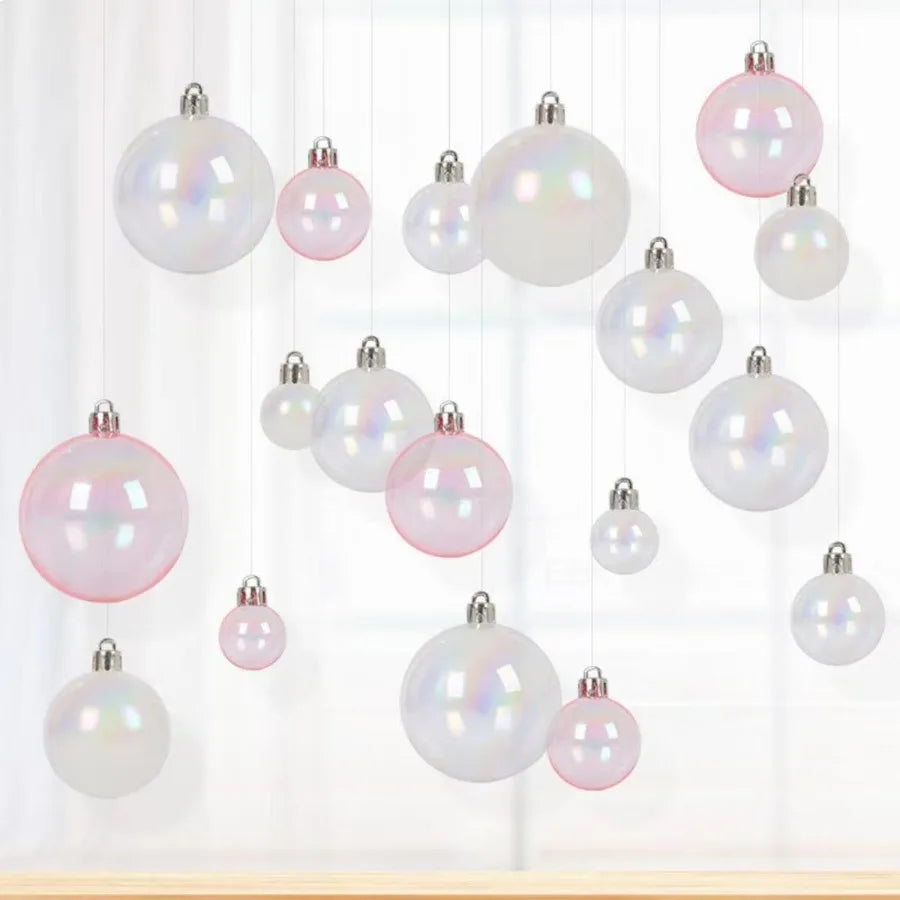 Clear Iridescent Ornaments Balls 4 Sizes Sparkly Christmas Bubble Balls for Crafts DIY Ornaments Wedding Decor and Holiday Seas