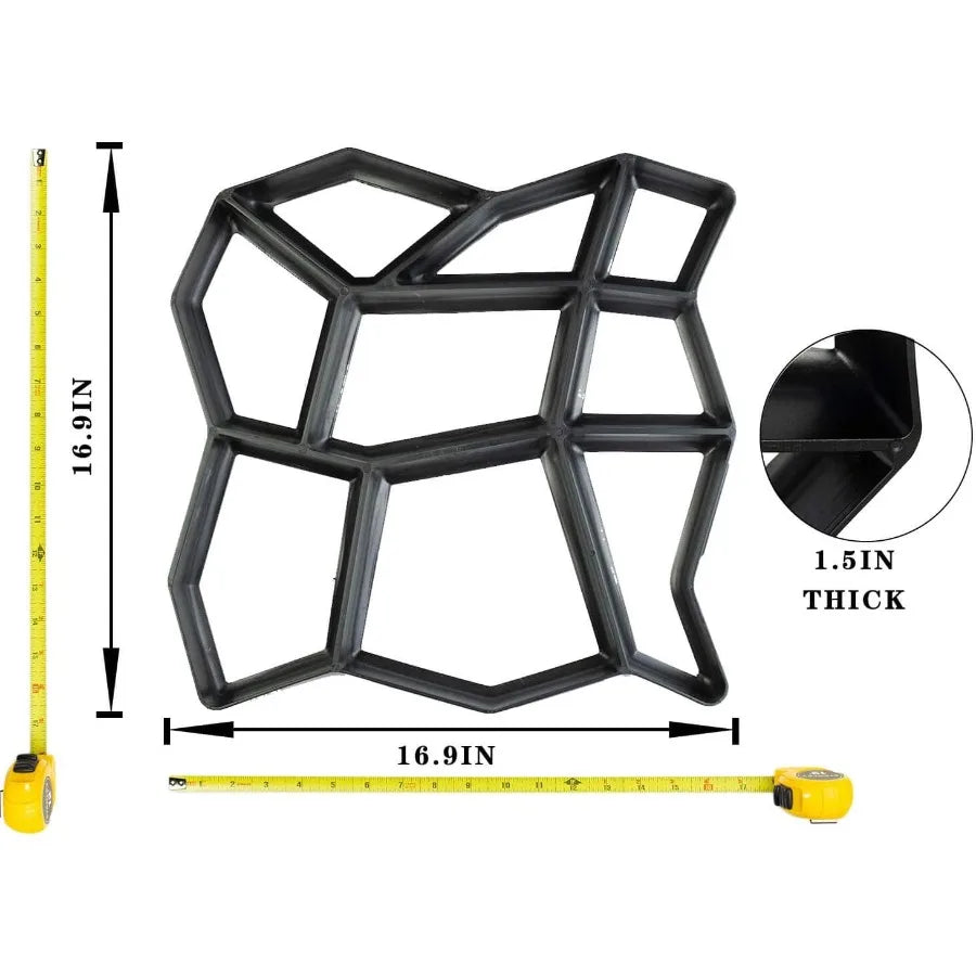 Walk Maker Pathmate Stone Moldings Paving Pavement Concrete Molds Stepping Stone Paver Walk Way Mold for Patio Lawn Garden Big