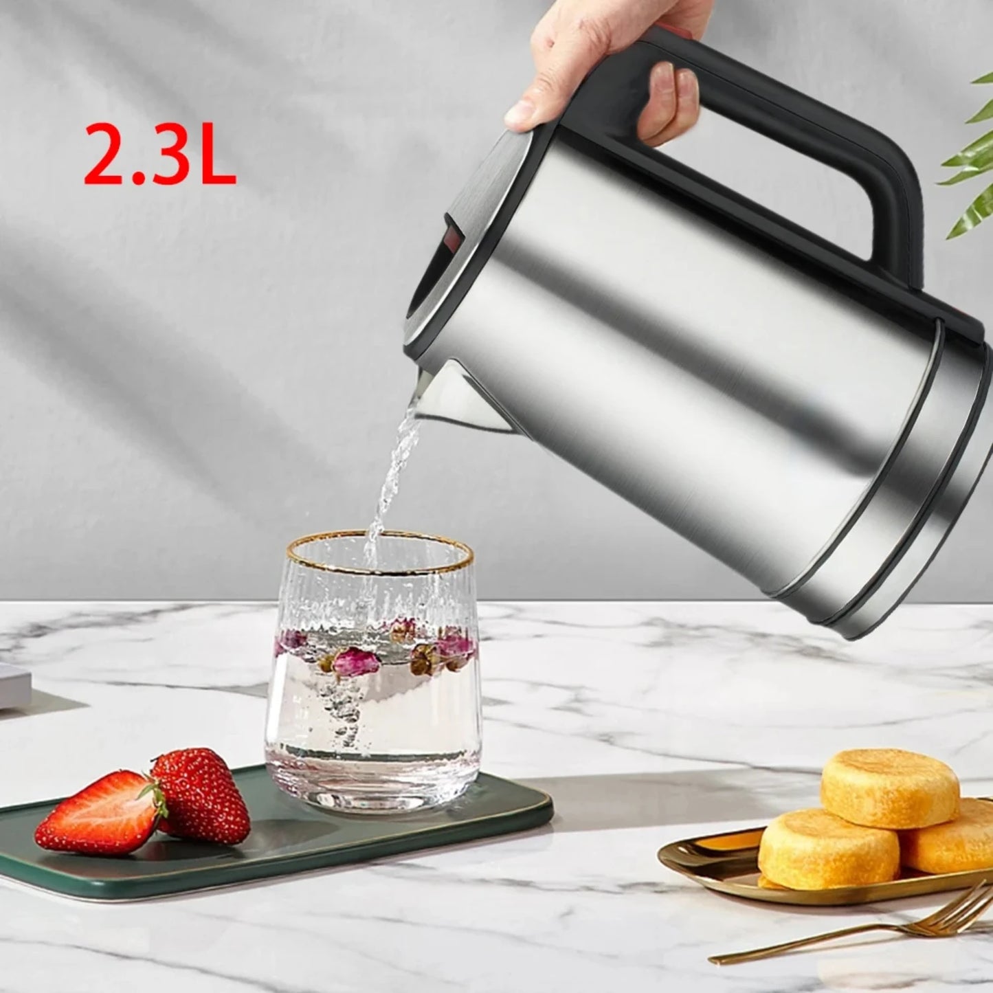 2.3L Kettle Stainless Steel Kitchen Appliances Smart Kettle Whistle Kettle Samovar Tea Coffee Thermo Pot Gift