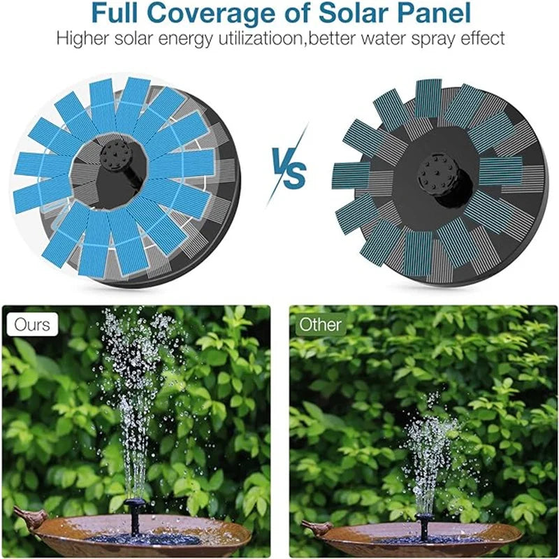 3.5W Solar Fountain, Solar Fountain with 6 Nozzles, Solar Fountain for Birdbaths, Garden Decoration, Swimming Pools, Ponds, Fish
