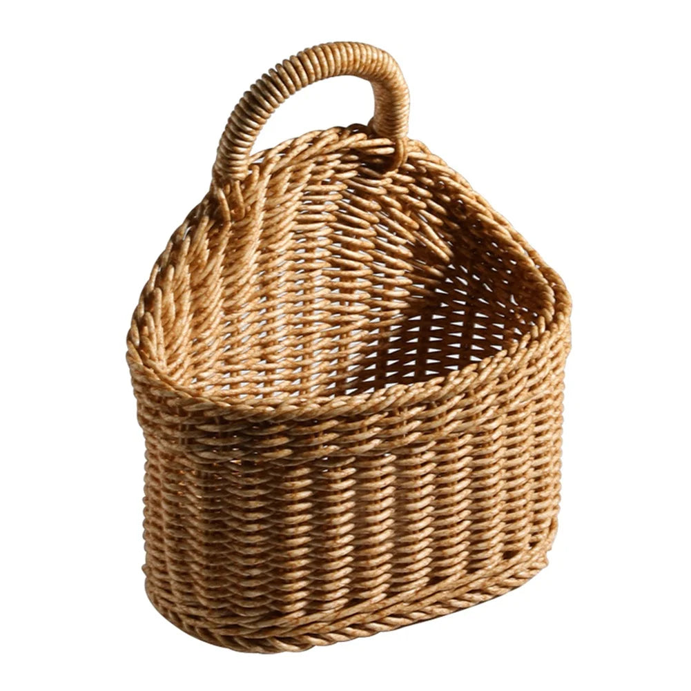 Home Decor Hanging Woven Storage Basket Hand-woven Wall Basket Fruit Sundries Organizer Hanging Baskets
