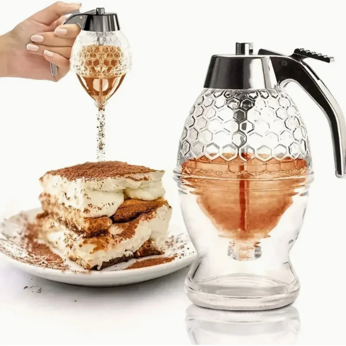 Eco-Friendly BPA-Free Honey & Syrup Dispenser, Drip-Free Spout, Reusable for Sauces, Seasonings, Liquids, Easy Hand-Wash Kitchen