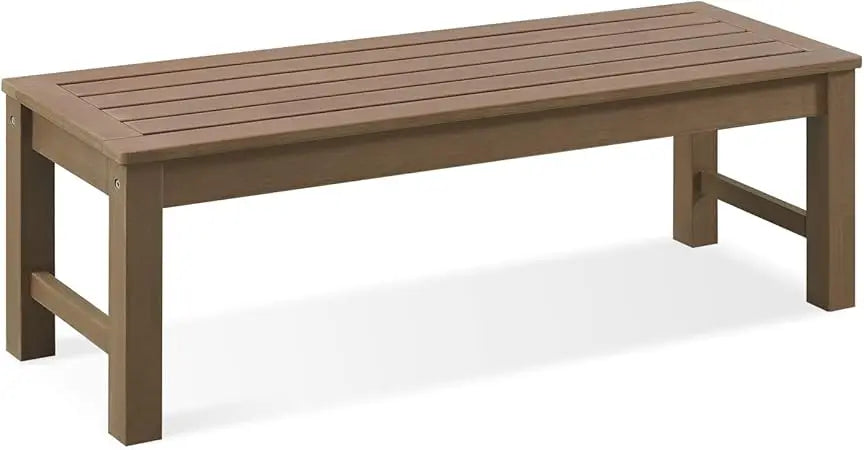 Psilvam Outdoor Bench, Two Person Poly Lumber Porch Bench, Weatherproof Garden Bench That Never Rot and Fade, All-Weather Patio