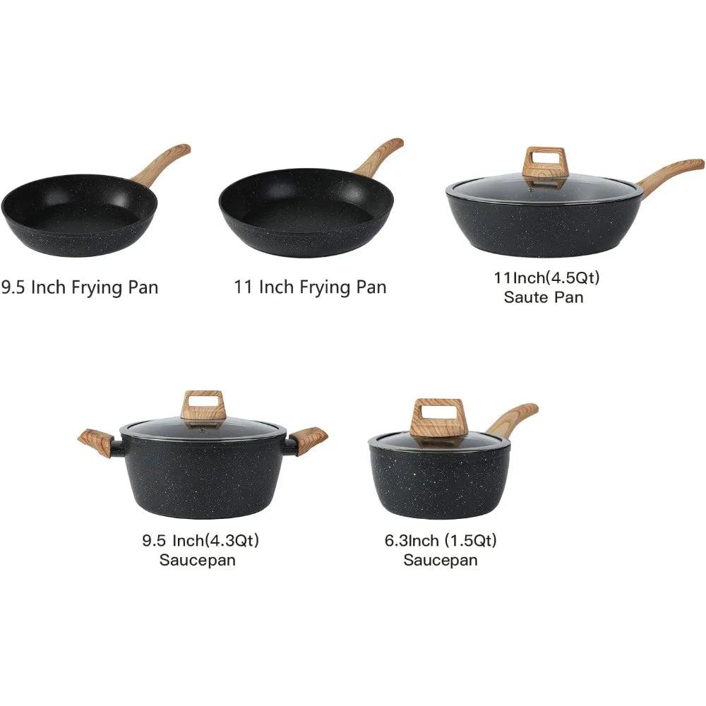 16PCS Pots and Pans Set Non Stick Cookware Set Nonstick with Cooking Set