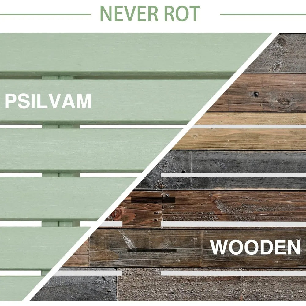 Outdoor Bench, Two Person Poly Lumber Porch Bench, Weatherproof Garden Bench That Never Rot and Fade