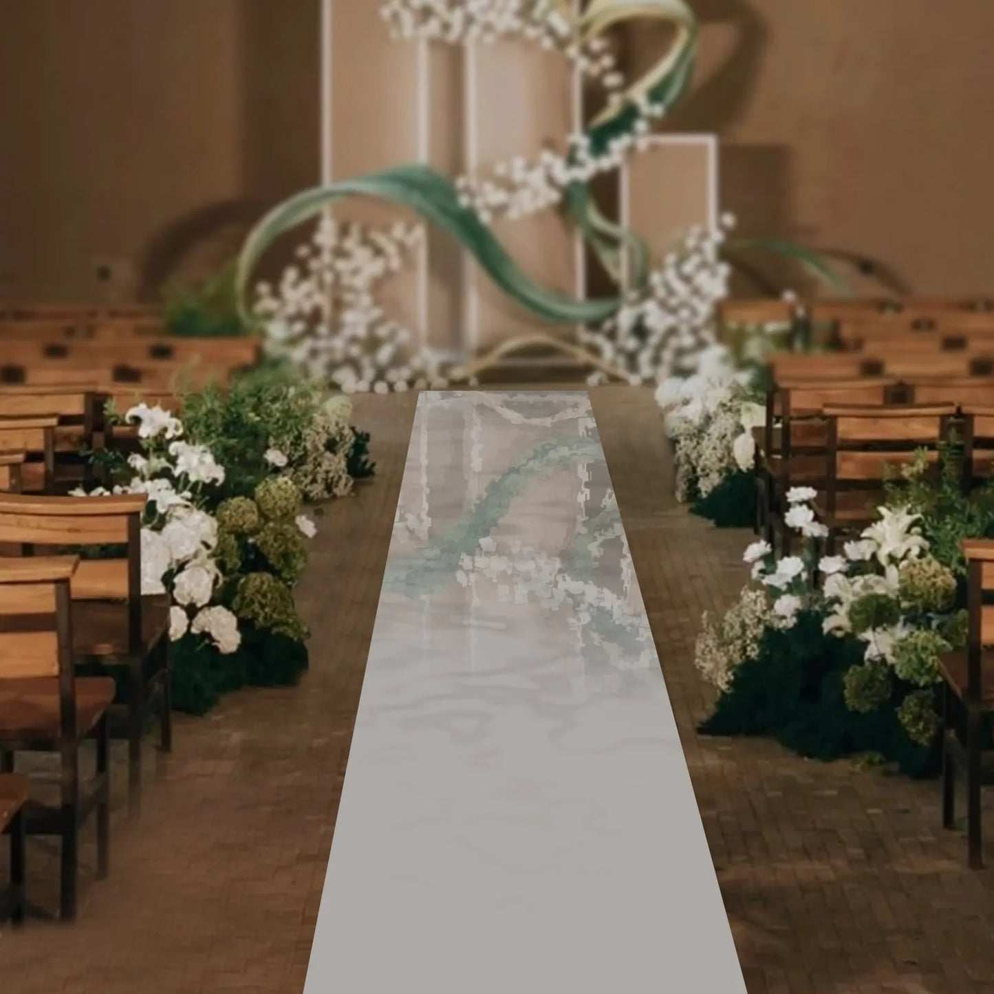 65FT x 3FT Silver Mirrored Floor Wedding Aisle Runner,Mirror Rug,Carpet for Party,Birthday, Banquet, Restaurant Decoration,
