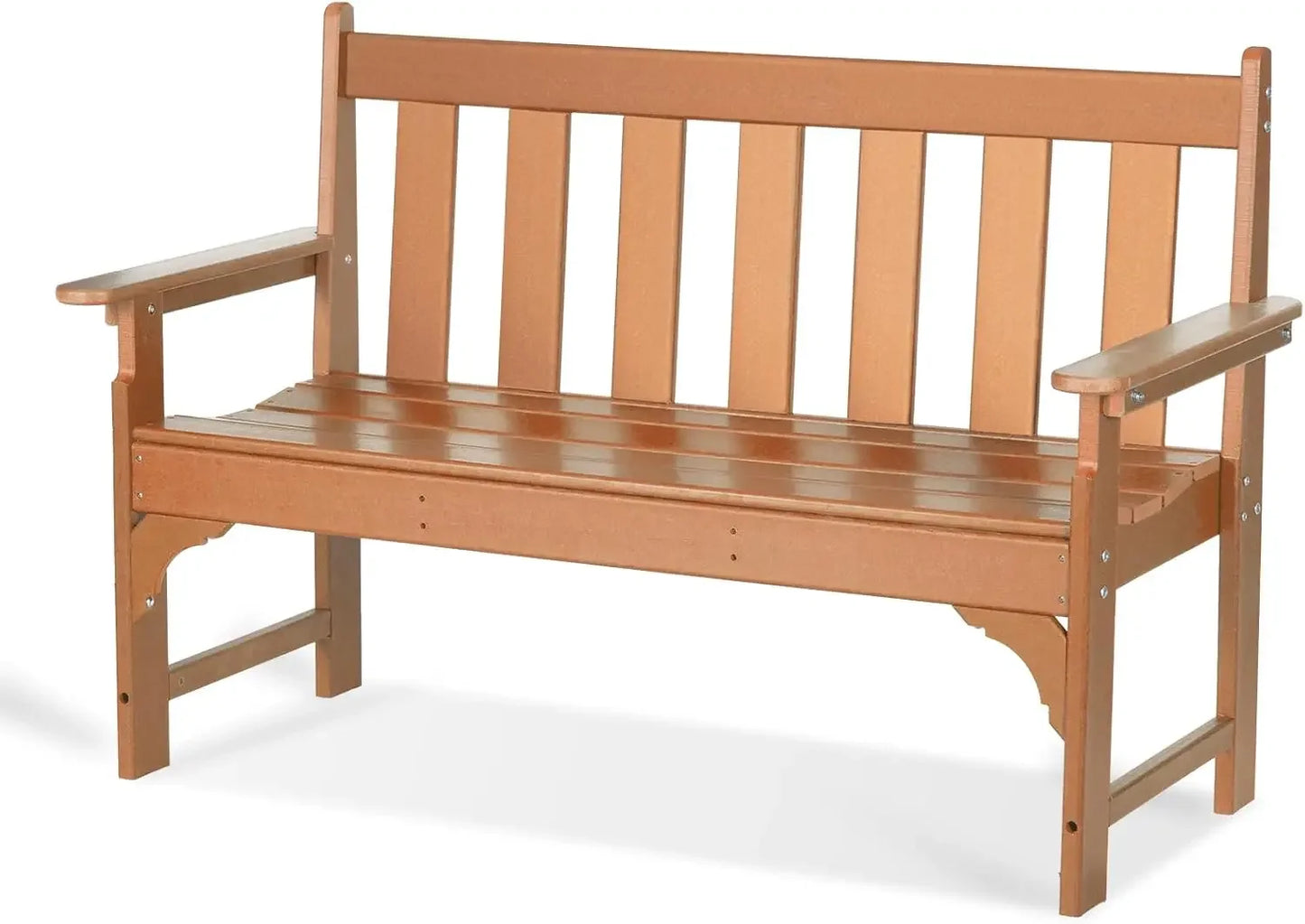 Outdoor Bench, HDPE All Weather Patio Bench Load up to 800 Lbs, 2-Person Garden Bench Rot-Proof Fade Proof for Patio, Porch