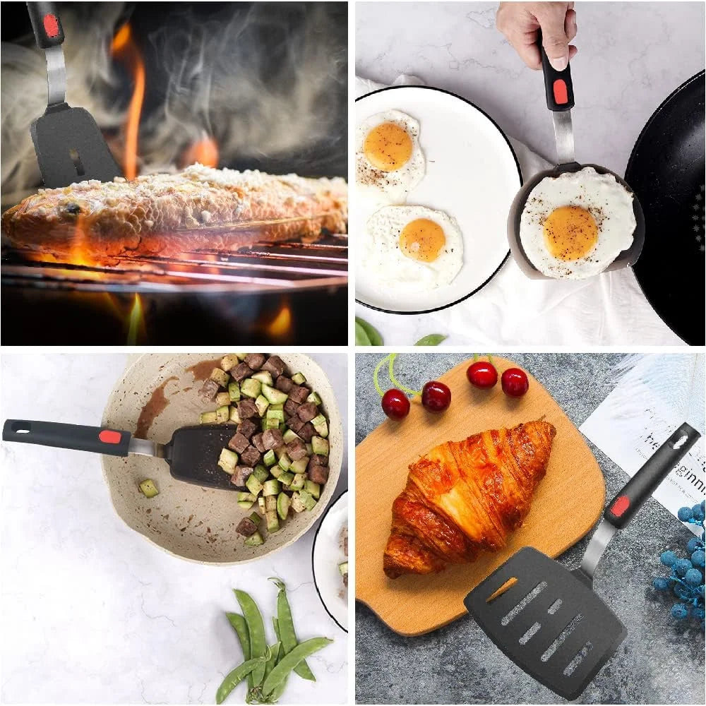 Silicone Spatula for Non Stick Pots High-temperature Resistant High Quality Stir Spring Steel Fry Spatula tool Kitchen Utensils