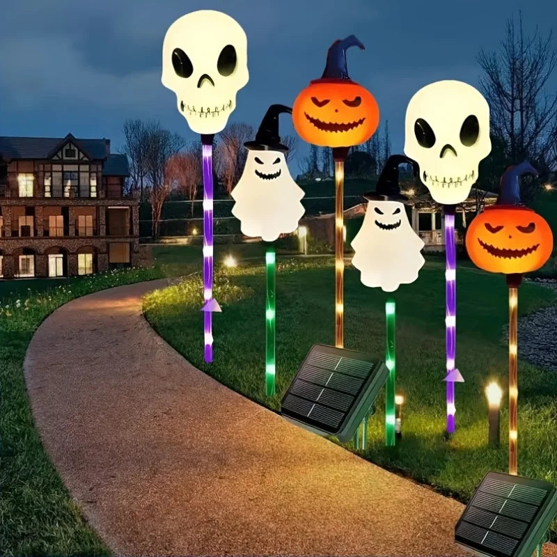 Pumpkin-shaped Halloween Garden Lamp Solar Garden Light Waterproof w/ 8 modes - for Halloween parties & outdoor decor