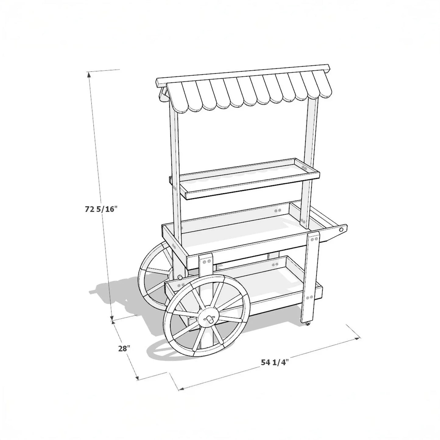 DIY Collapsible Event Cart | Lemonade Stand & Drink Cart Woodworking Printed Plan | Beginner-Friendly | Party & Wedding Decor