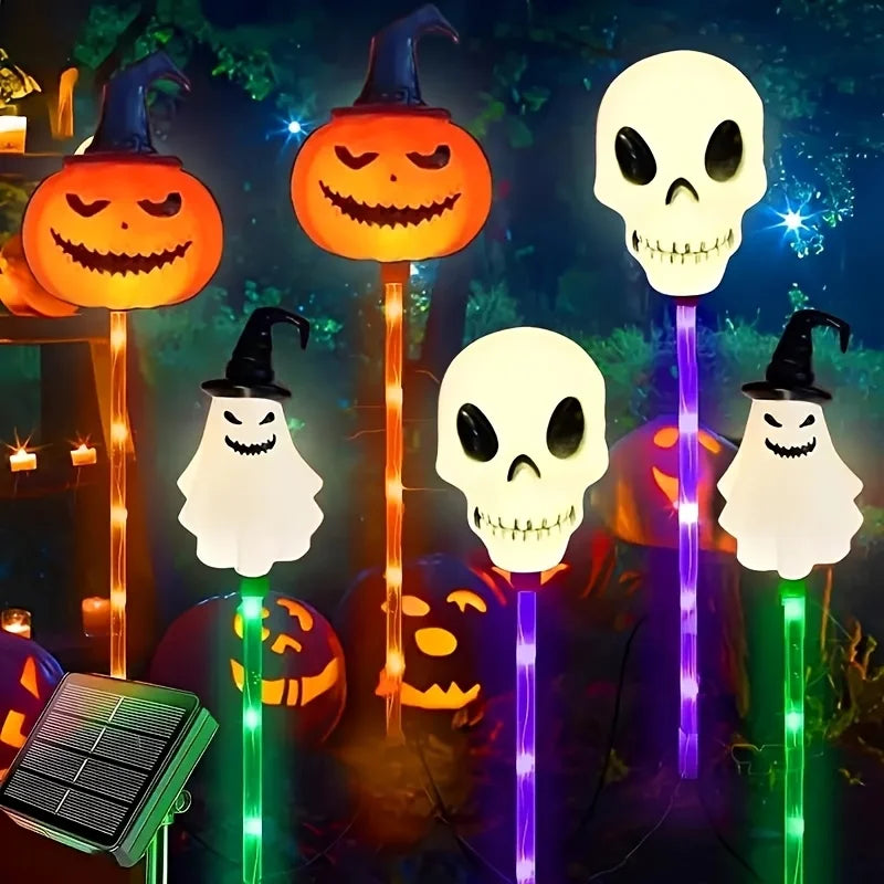Pumpkin-shaped Halloween Garden Lamp Solar Garden Light Waterproof w/ 8 modes - for Halloween parties & outdoor decor