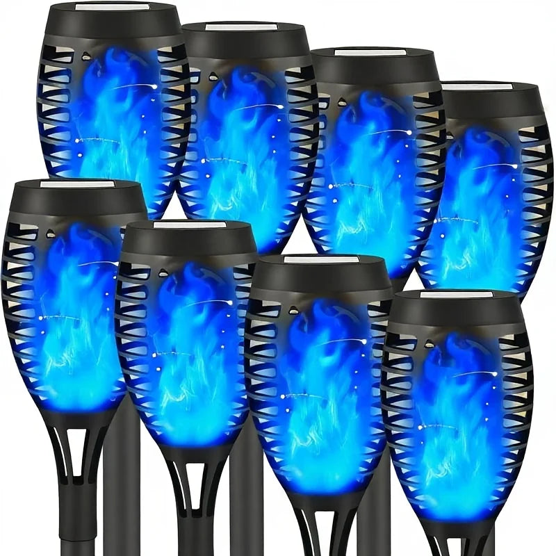 Halloween outdoor solar lights-8 pieces Flame torch lights Waterproof Paths Lawns Gardens Courtyards