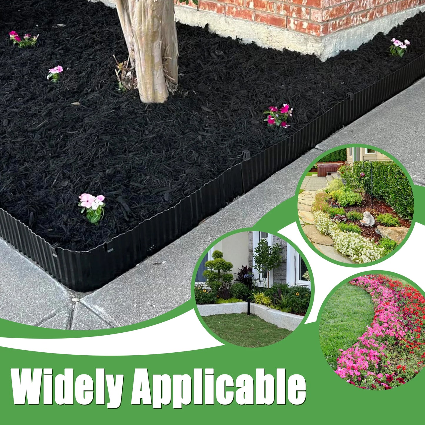 8in×20FT Corrugated Metal Garden Edging,Sturdy Lawn Edging Brooder,Landscape Edging Border for Lawn, Flower Bed,Garden and Yard