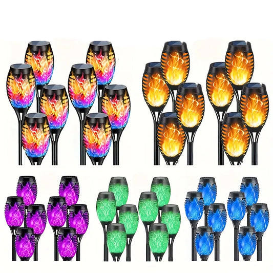 Halloween outdoor solar lights-8 pieces Flame torch lights Waterproof Paths Lawns Gardens Courtyards