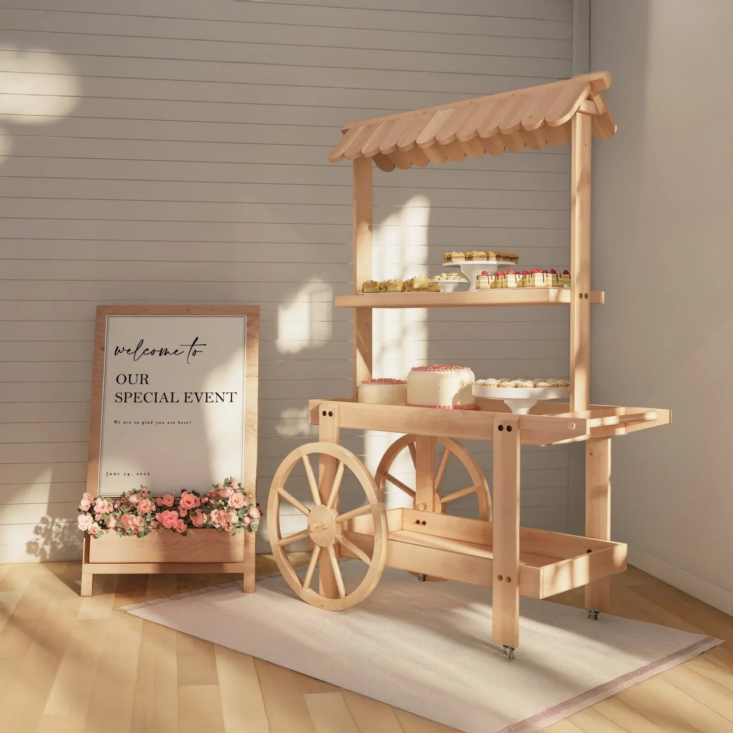 DIY Lemonade Stand & Collapsible Event Cart Plan | Wedding Bar, Party Gift Cart, Drink Station Building Plans ( Printed Plans )