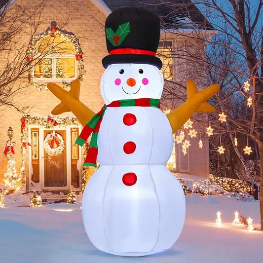 GOOSH 5 FT Christmas Snowman Inflatable Decoration Blow Up Snowman Outdoor Christmas Yard Decoration with Branch Hand Blow Up