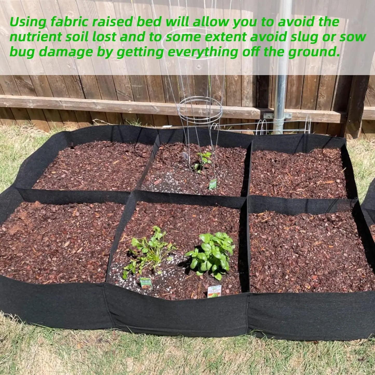Fabric Raised Garden Bed 4x2x1ft Garden Grow Bed Bags for Growing Herbs, Flowers and Vegetables 55 Gallon