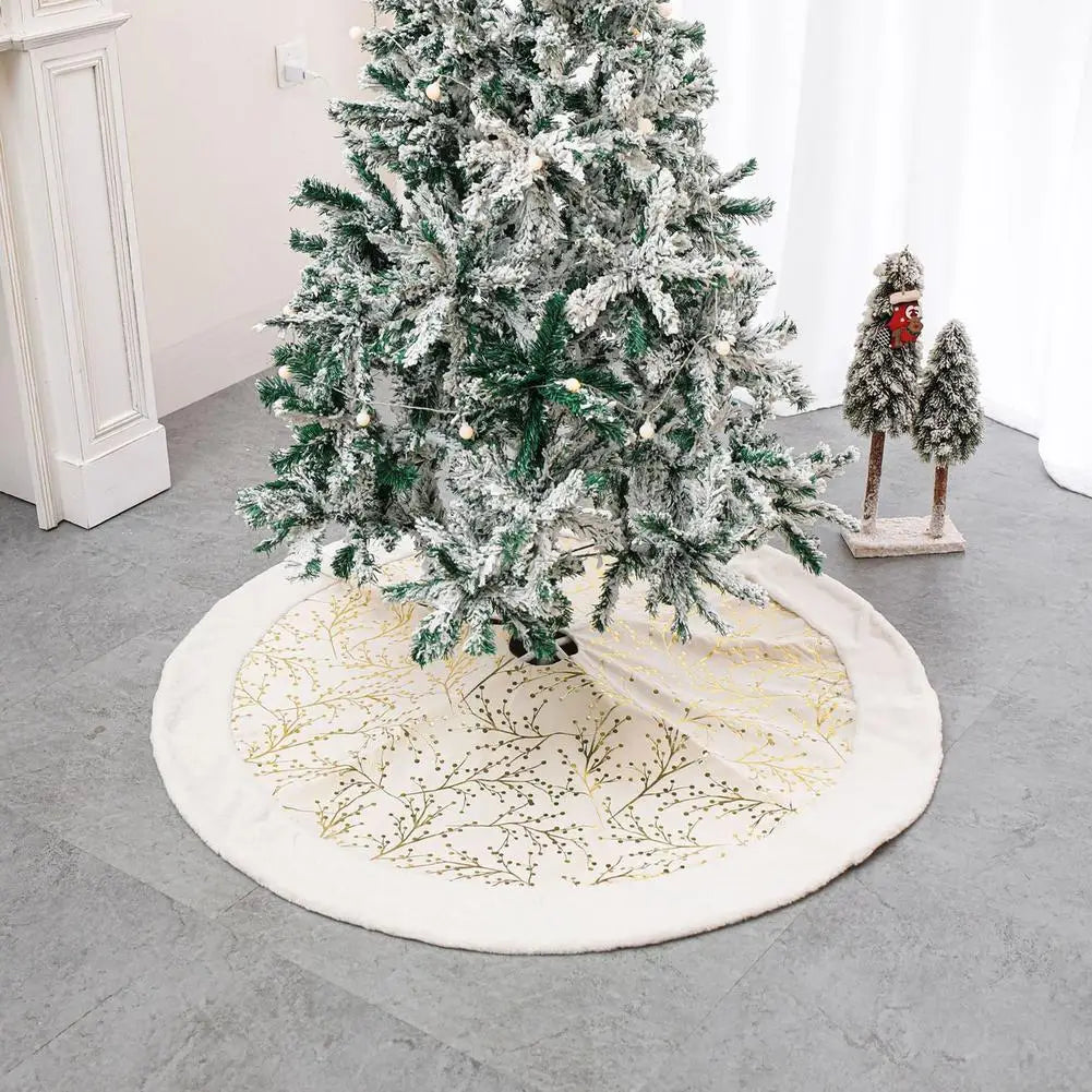 Christmas Tree Skirt 122cm Christmas Tree Foot Carpet Tree Skirt Mat Under The Tree Christmas Decorations For Home Flower Branch
