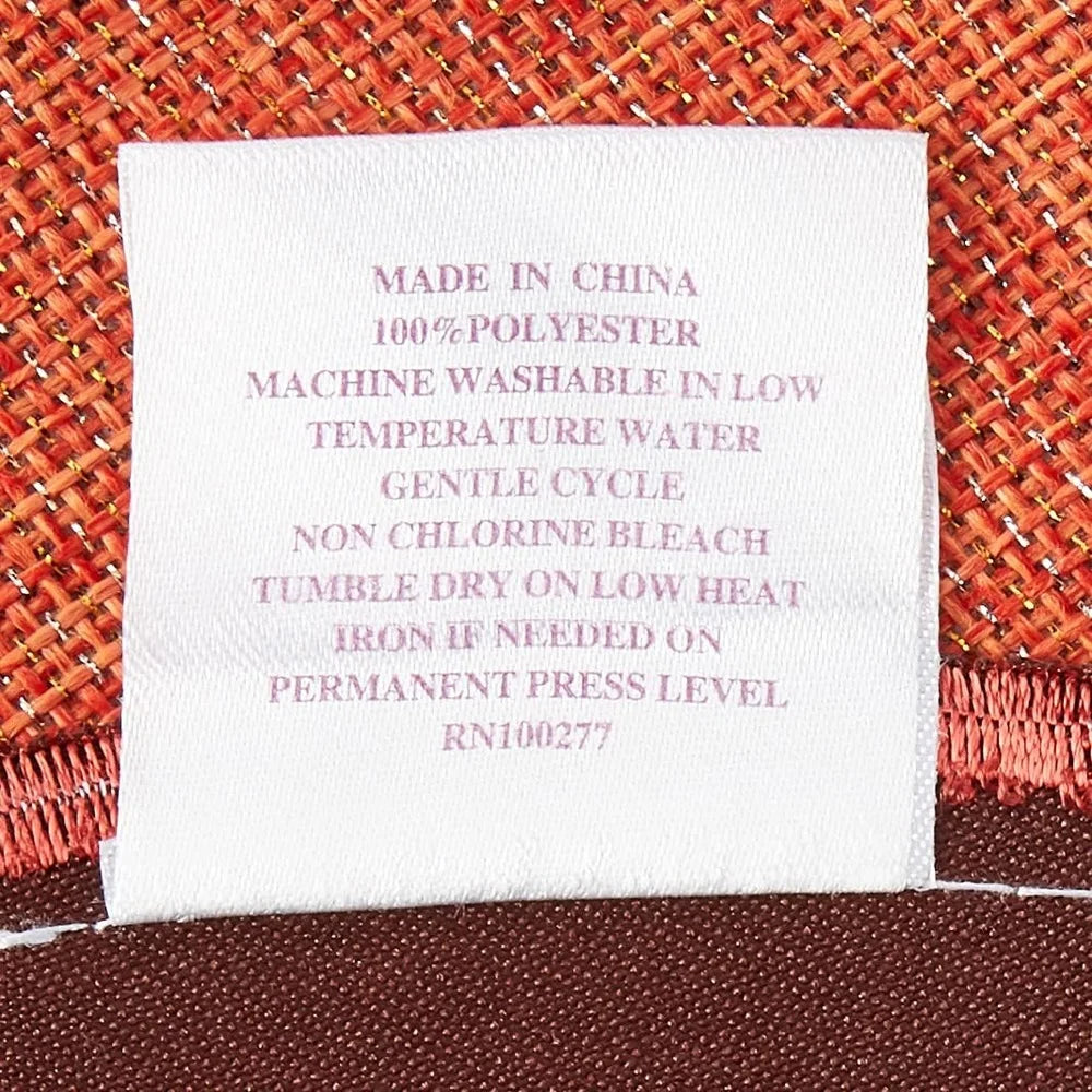 Thanksgiving Harvest Pumpkin Pattern Polyester Applique Embroidered Burlap Placemats Set of 4 Decorative Table Decor 12x18 Inch