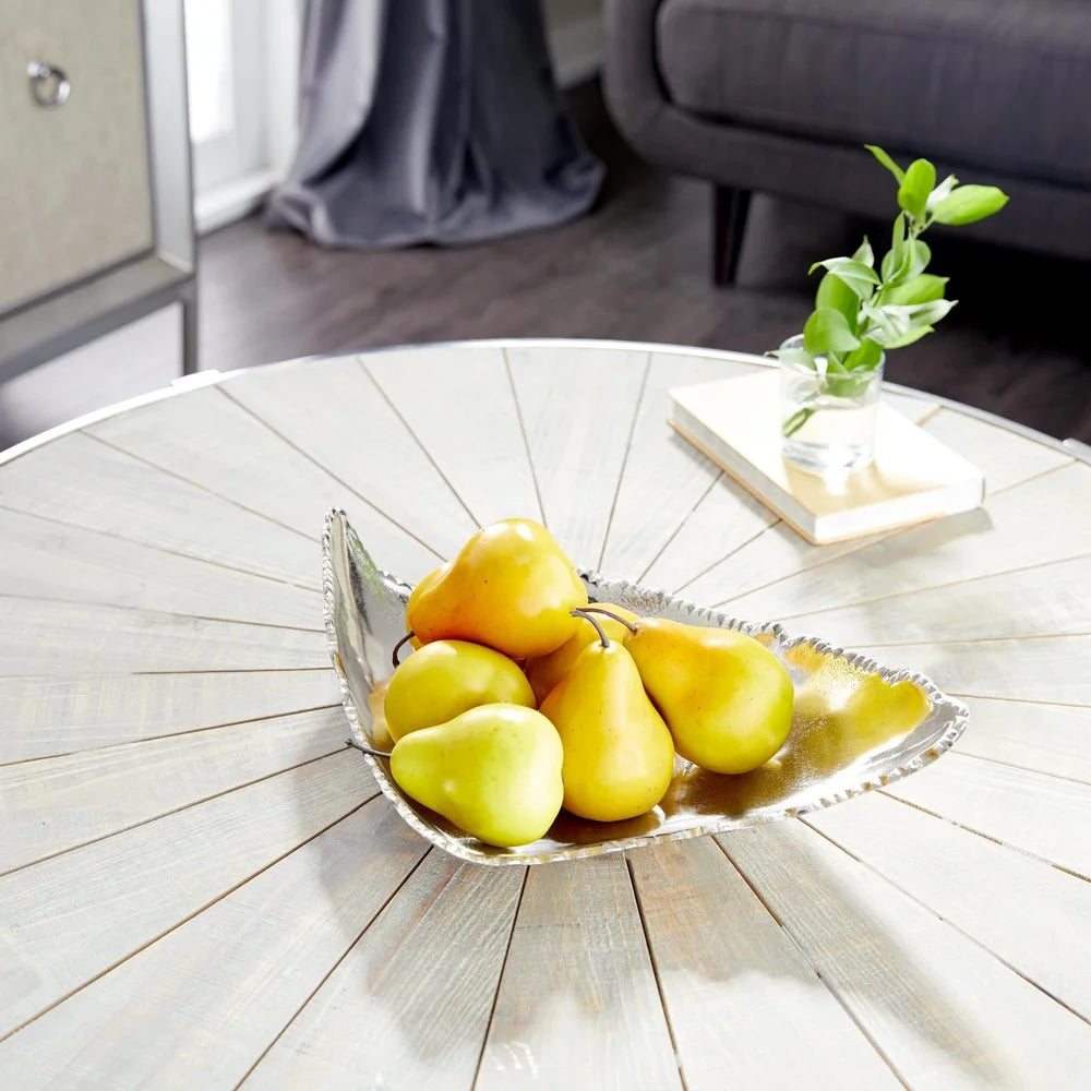 Aluminum Metal Live Edge Tray Abstract Design Decorative Storage Ottoman Tray Contemporary Home Accent Living Room Dining Room