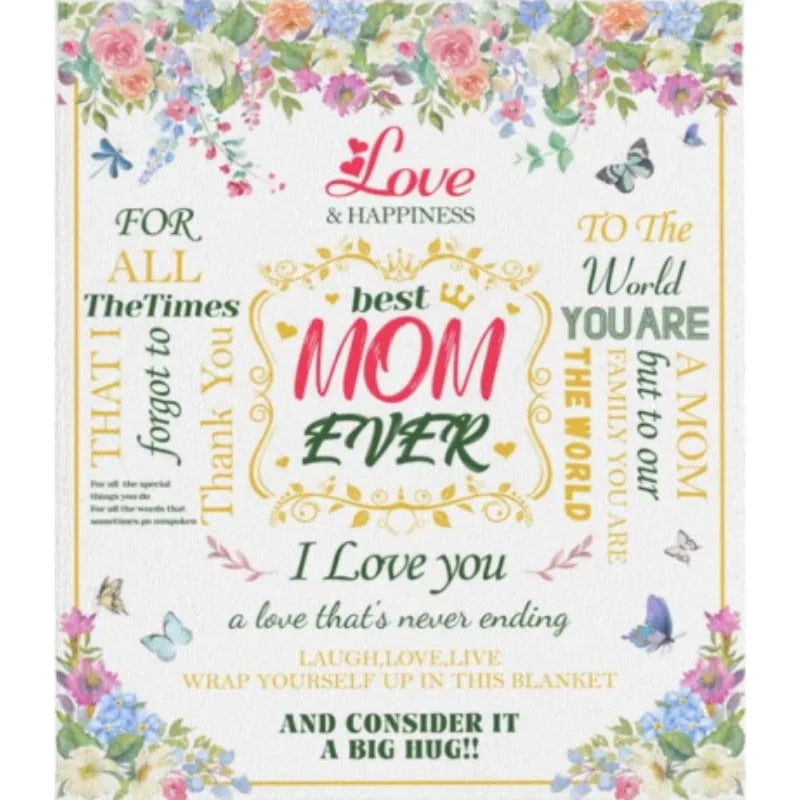 Mother's Day blanket for mom, sweet "I love you" blanket for mom, Christmas and Valentine's Day blanket