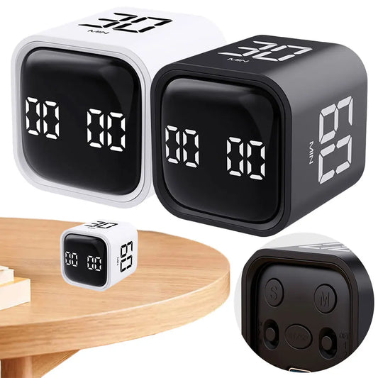 Productivity Cube Timer 5/10/30/60 Minutes and  Countdown Mini Digital Timer Electronic Timer for Tasks Work Study Kitchen