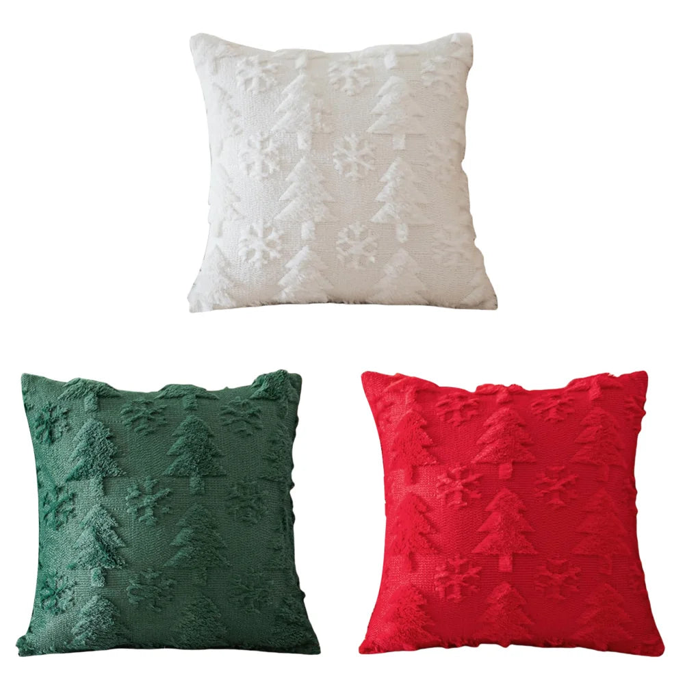 1/2/3PCS Christmas Decorative Cushion Cover Home New Year Room Sofa Throw Pillow Cover Xmas Tree Snowflake Printed Pillowcase
