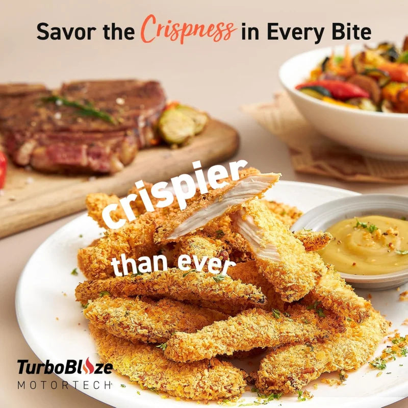 (UUX) Air Fryer 9-in-1, Compact & Large 6-Qt, Fast Turbo Modes, 90-450°F Even Results, Precision Heating, Up to 95% Less Oil* UQ