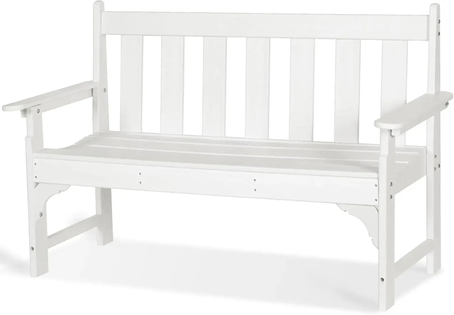 Outdoor Bench, HDPE All Weather Patio Bench Load up to 800 Lbs, 2-Person Garden Bench Rot-Proof Fade Proof for Patio, Porch