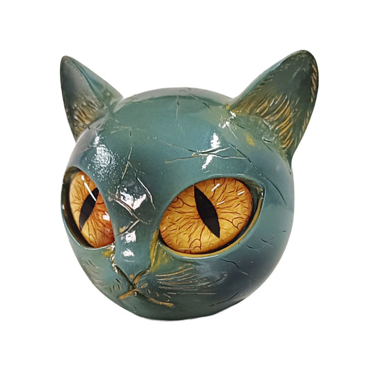 Decorative Cat Stone Figurine Marble Texture Cat Stone Kitten Sculpture for Home Windows and Party Decorations