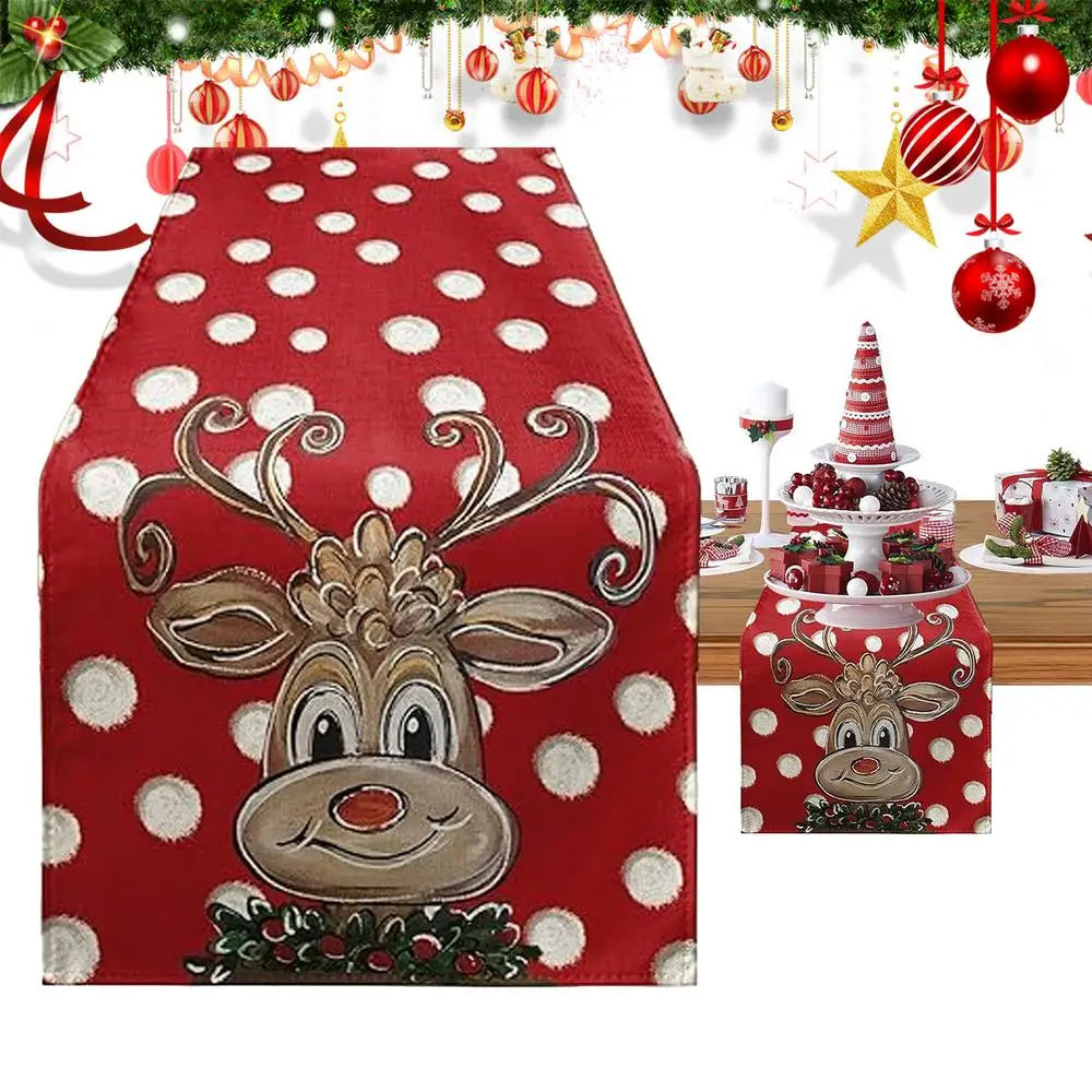 Christmas Table Runner Merry Christmas Table Decor Tablecloth 180x32cm Holiday Kitchen Dining Table Decoration Cloth Christmas