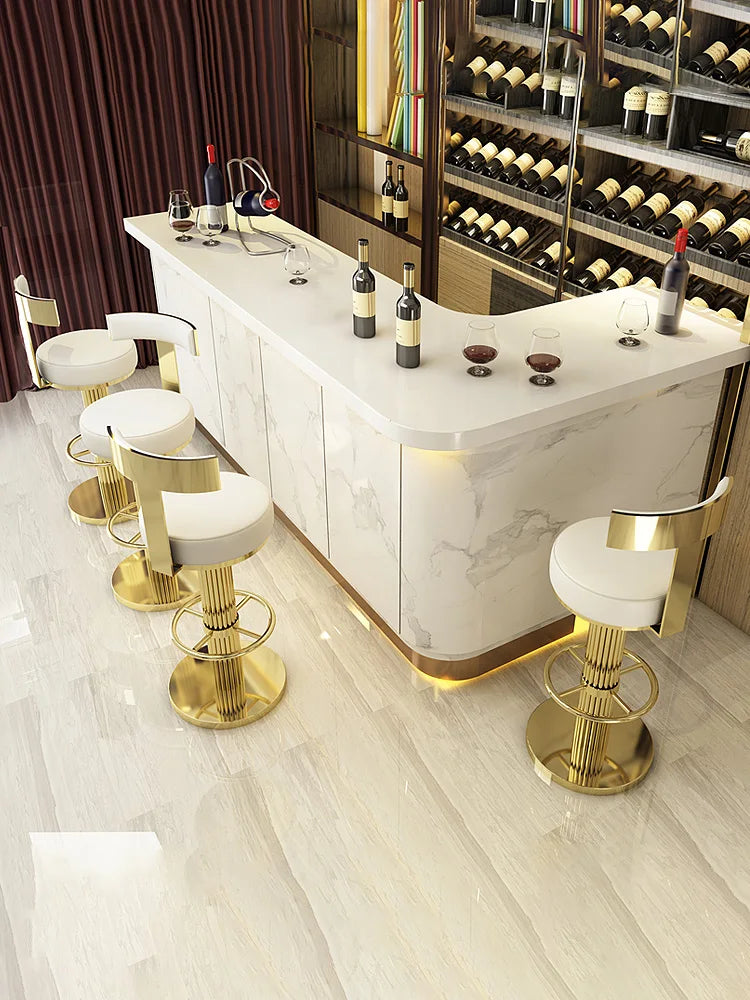 Bar Stools Height Adjustable Swivel Bar Chair Stainess Steel Kitchen Counter Golder Stools Dining Desk High Chairs