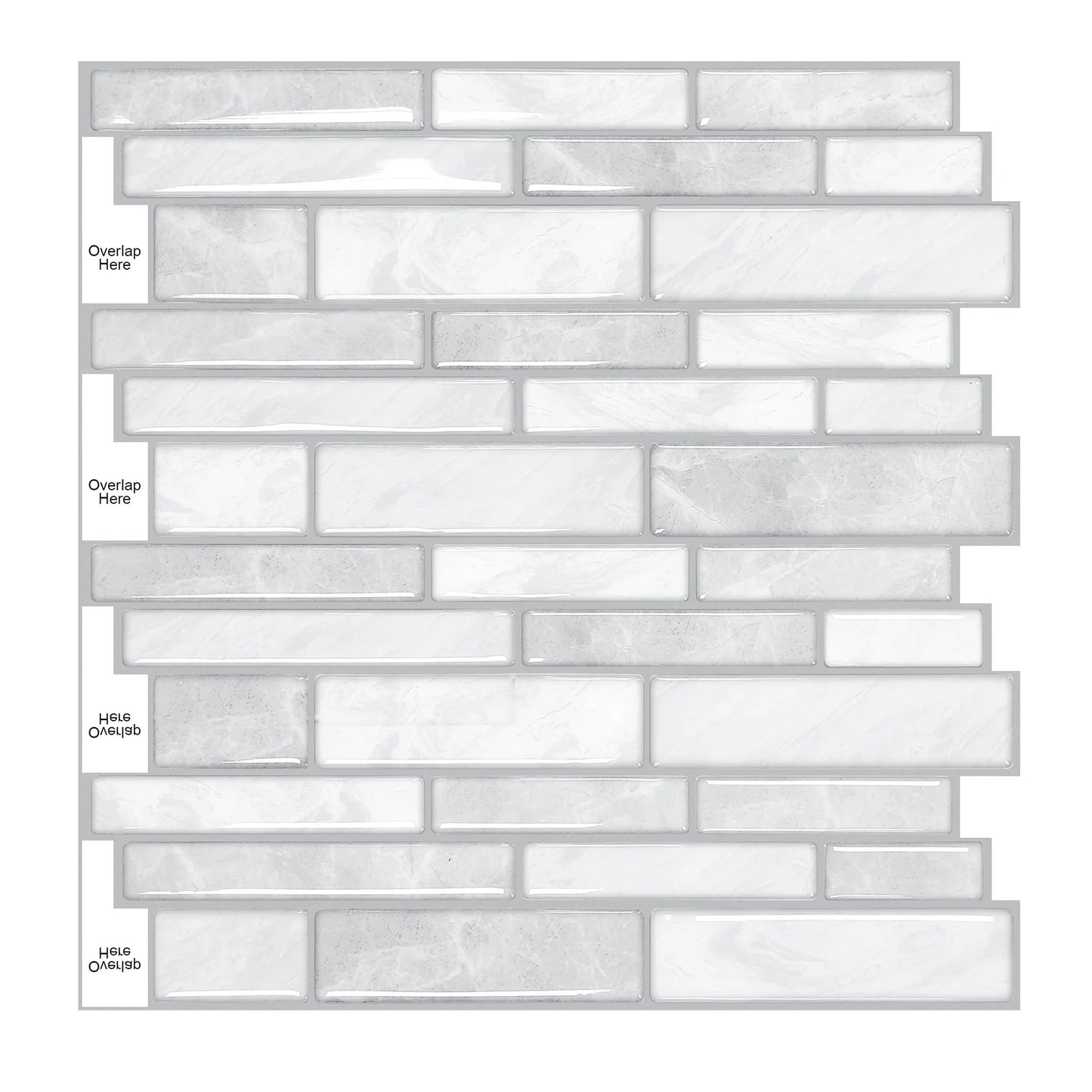 5 Pack Elegant Ivor Peel and Stick Tiles 12x12 Inch Luxe 3D Self Adhesive Backsplash Waterproof Stain Resistant Wall Tile for Sp