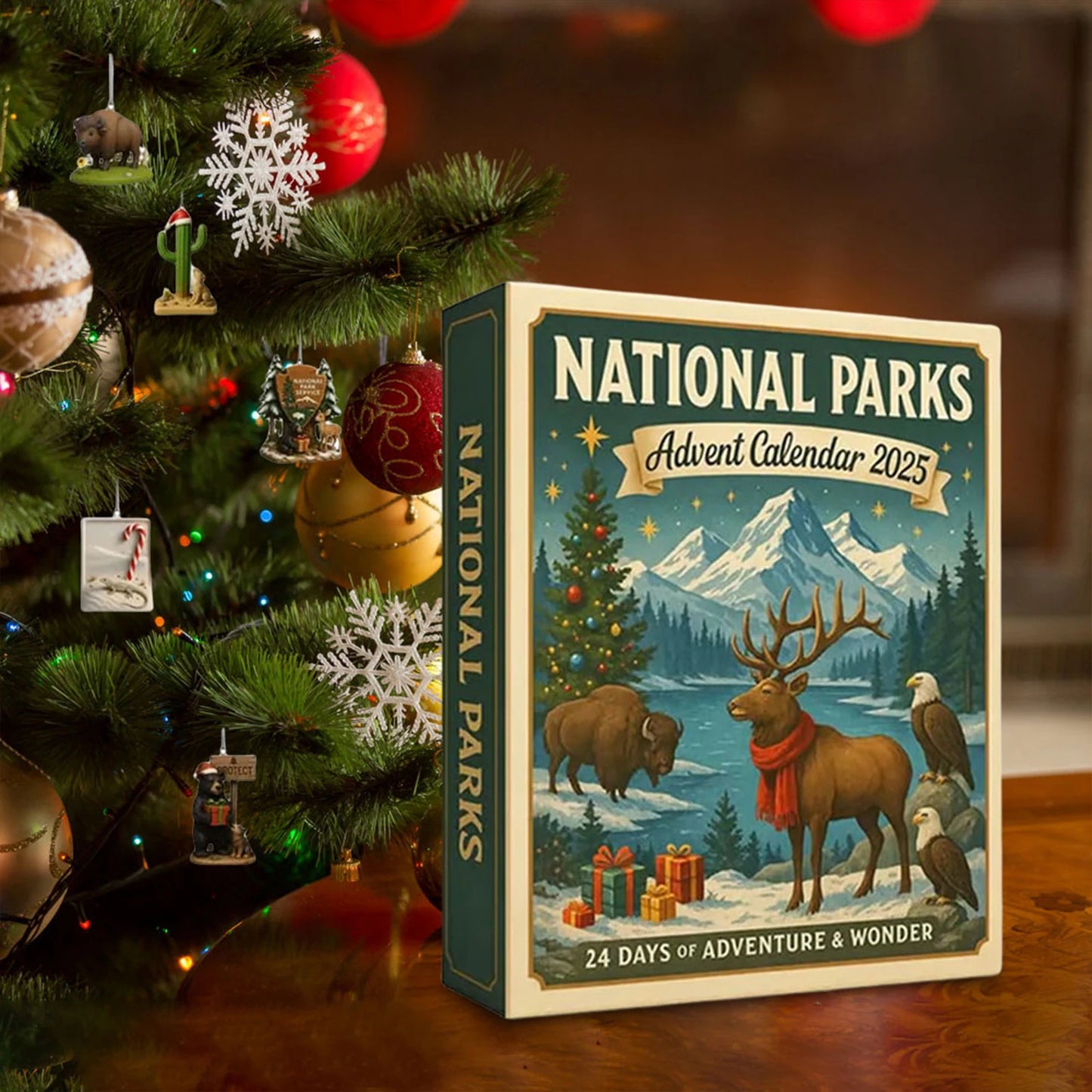 National Parks Advent Calendar 2025 Christmas Tree Ornaments Xmas Countdown Calendar Gift for Explorers and Nature Enthusiasts