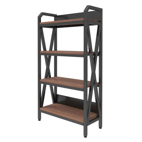 55 inch toaster rack storage rack with 4 layers of metal and wooden kitchen shelves, used for garage, pantry, 27 inch long