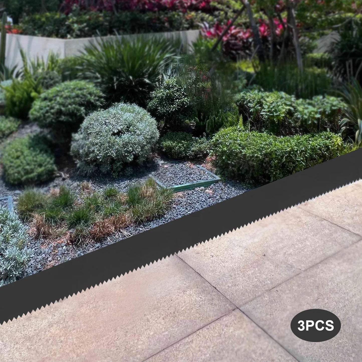 3Pcs 40*8in Steel Landscape Edging Black EcoBorder Garden Backyard Lwan Barrier For Landscaping