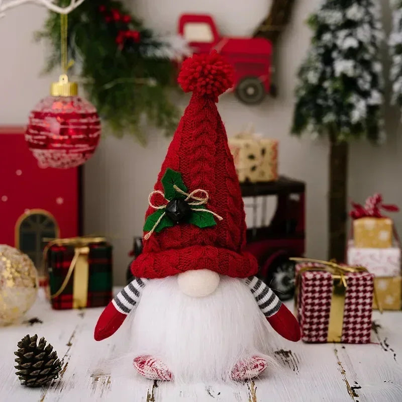 Glowing Knitted Gnome Doll with Led Night Light Christmas Decorations 2025 Home Xmas Tree Decor Navidad New Year 2026 Gift
