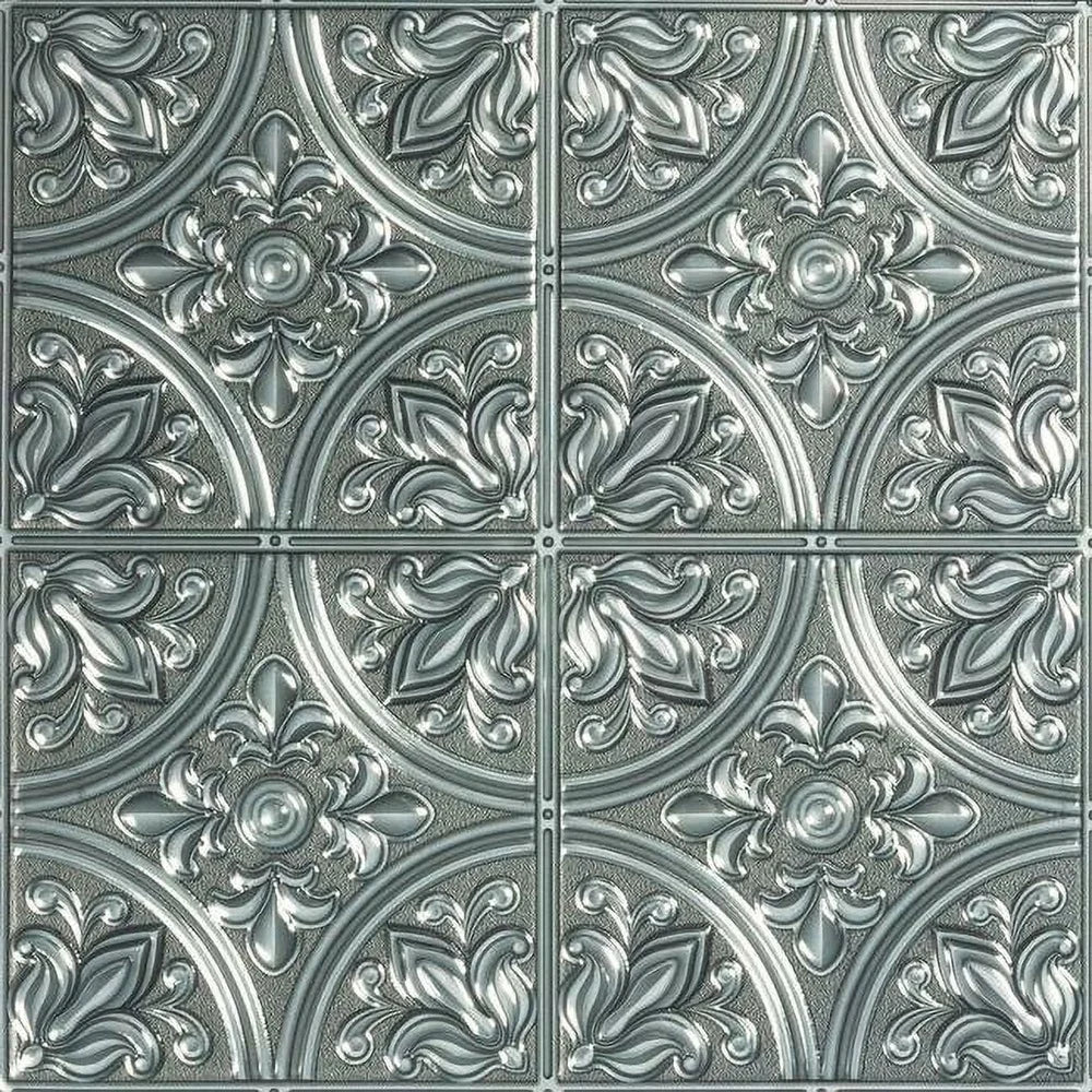 Peel and Stick Silver Tile Backsplash Self-Adhesive Faux Ceiling Decorative Wall Panels Easy to Install Decorative Tiles Home