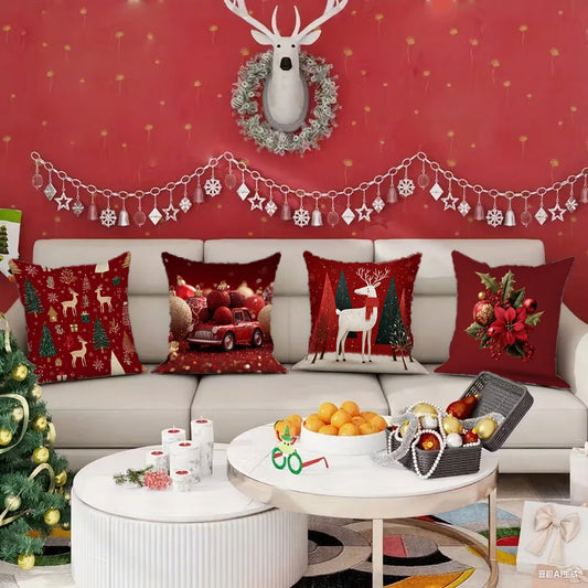 Festive Christmas Pillowcases DecorSuitable for sofa car bedroom decorative cushion cover pillow cover