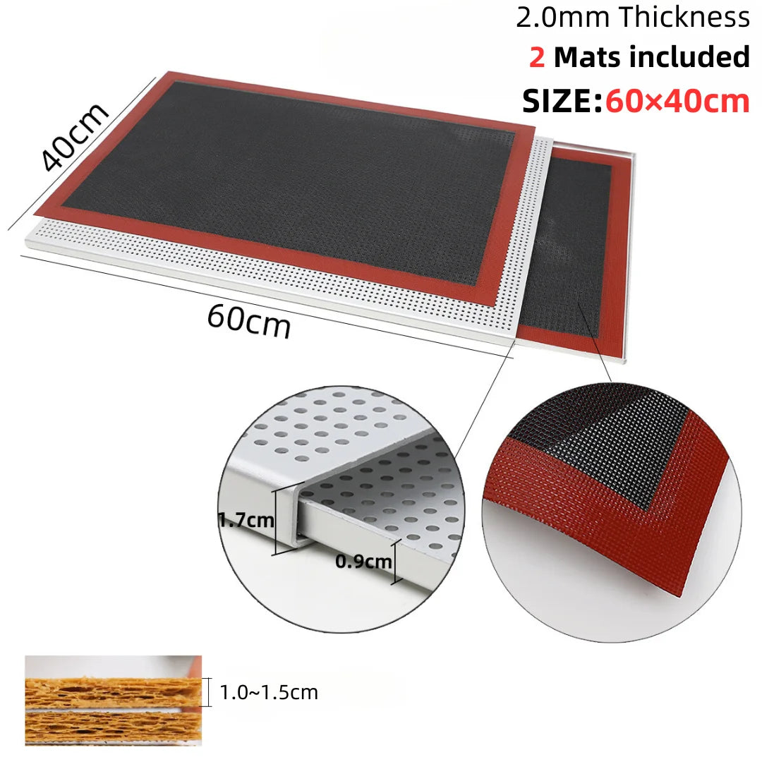 Puff Pastry Baking Tray Mille Feuille Rectangular Pastry molds Baking Pan Perforated Baking Pan Dish Oven Tray Bread With Hole