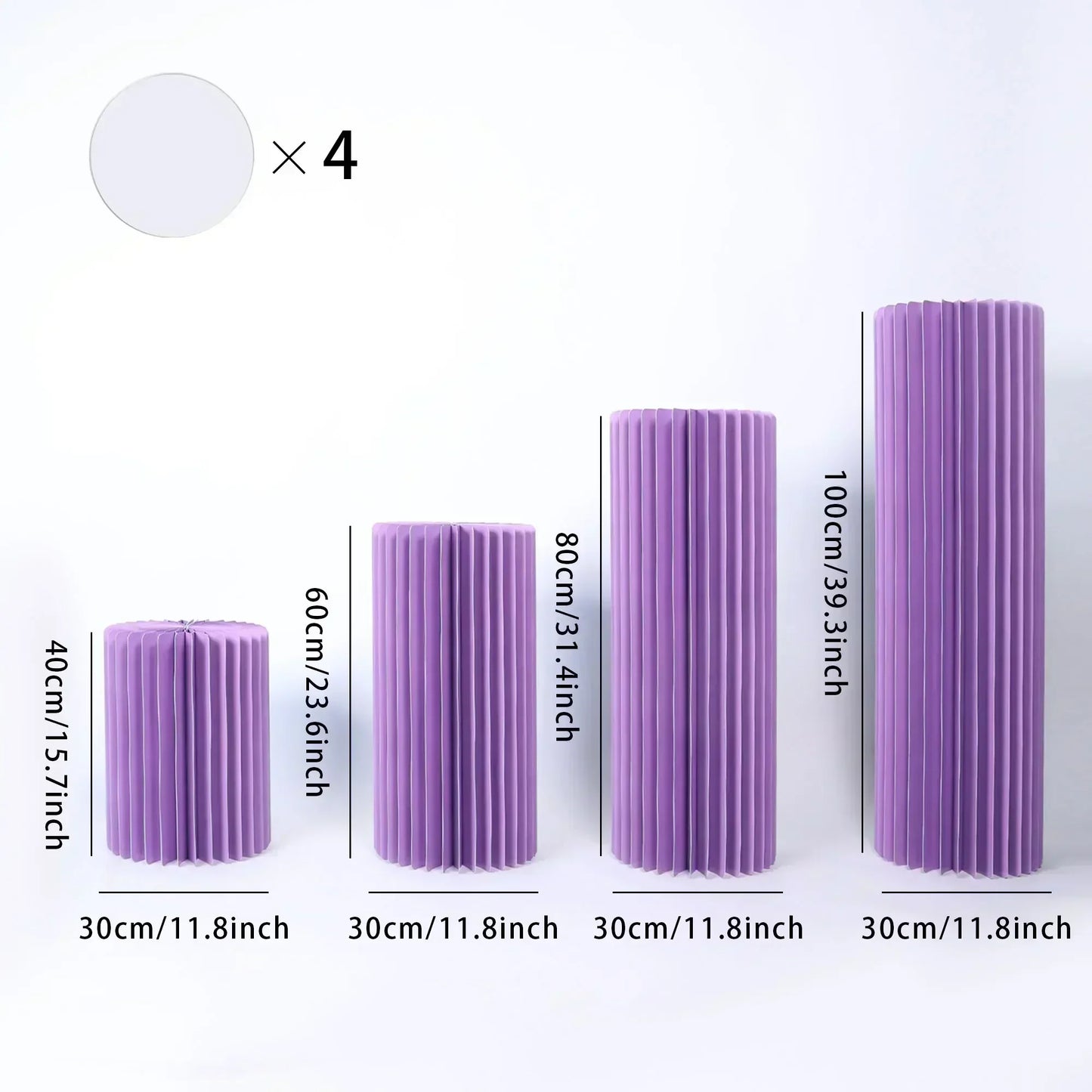 Foldable Paper Columns Display PedestalStand Cylinder Pedestal Stand Cardboard Flower Stand Dessert Table Wedding Birthday Party