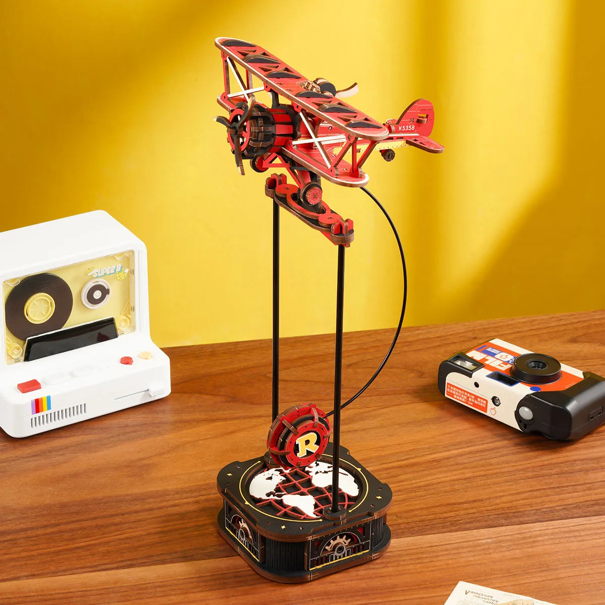 Robotime Rokr Gravity Swing Model Building Kit 3D Wooden Puzzle kit Sky Captain kit Ocean Fisher kit Best Gifts for Adults Teens