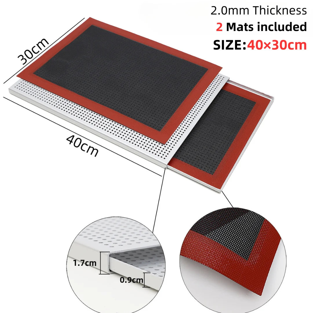 Puff Pastry Baking Tray Mille Feuille Rectangular Pastry molds Baking Pan Perforated Baking Pan Dish Oven Tray Bread With Hole